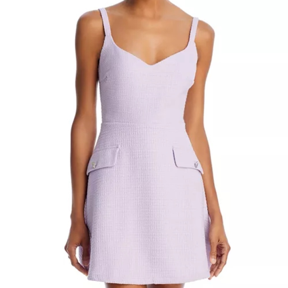 Aqua tweed mini dress | Lilac | Size XS